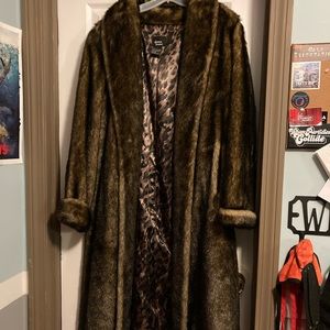Dennis Basso Full Length Faux Fur Coat